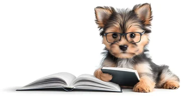 Perrito con libros, del banco del Club