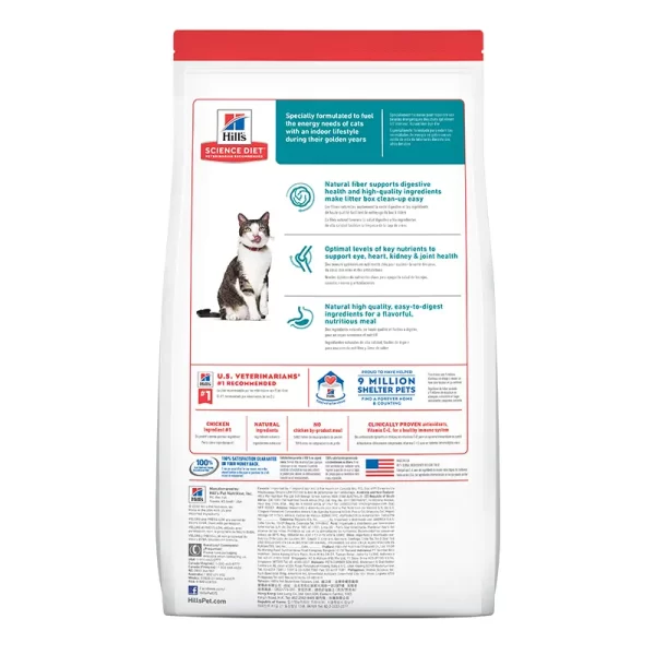 Hills Science Diet Adult 11+ Alimento Saludable Para Gato Senior Mayor a 11 años y Fibras Naturales 1.5 Kg