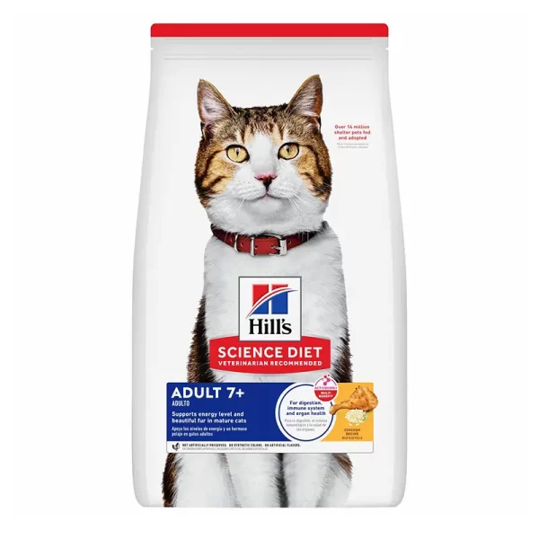 Hills Science Diet Adult 7+ Alimento Saludable Para Gato Senior y Fibras Naturales 1.8Kg