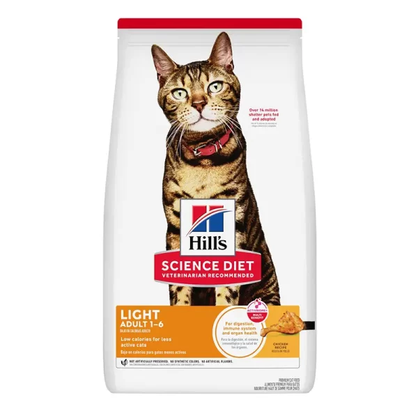 Hills Science Diet Adult Light Alimento Saludable Bajo en Calorías Para Gato Adulto