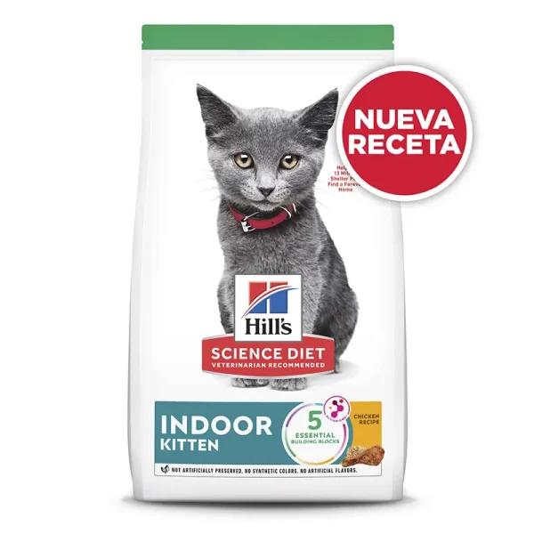 Hills Science Diet Kitten Indoor Alimento Saludable Para Gatito de Interior Sabor Pollo