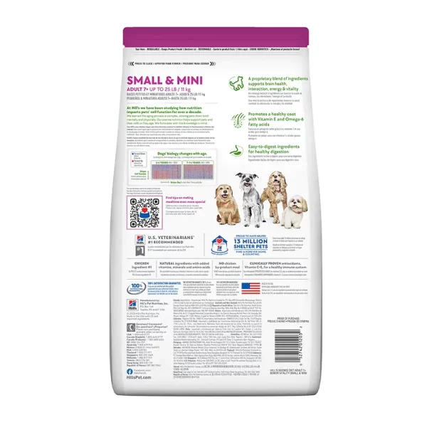 Hills Science Diet Small & Mini Senior Vitality Alimento Para Perro Senior Raza Pequeña y Mini