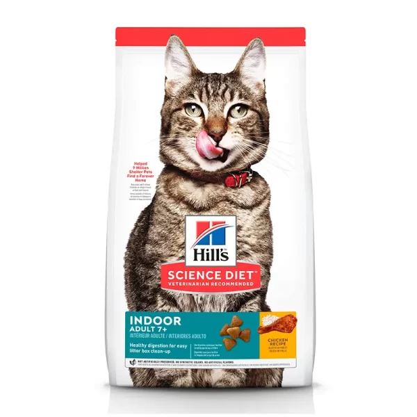 Hills Science Diet Adult Indoor 7+ Alimento Para Gato Senior de Interiores 1.6Kg