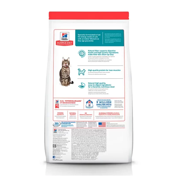 Hills Science Diet Adult Indoor 7+ Alimento Para Gato Senior de Interiores 1.6Kg