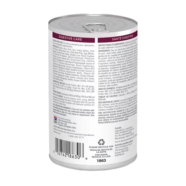 Hills Prescription Diet I/D Alimento Húmedo Bajo en Grasas Para Perro Cuidado Digestivo 369 gr