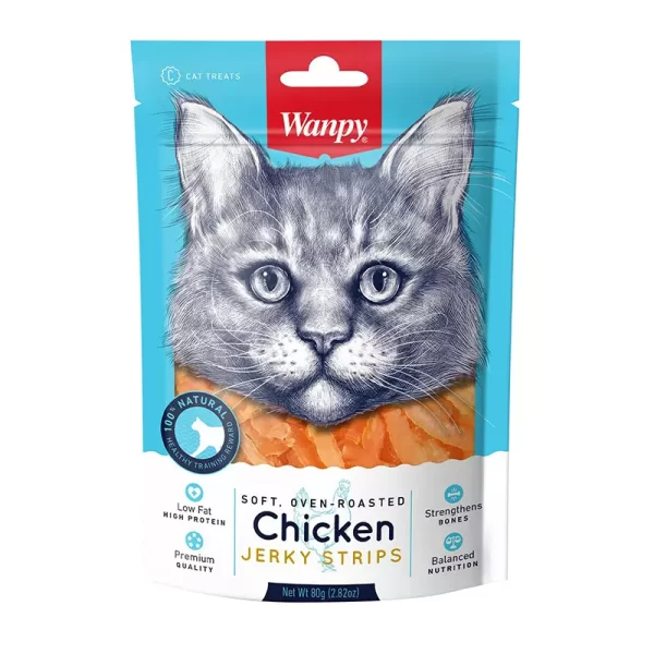 WANPY CHICKEN JERKY FOR CATS 80 GR