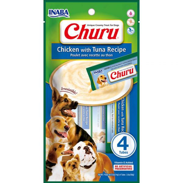 INABA CHURU PERRO 4 TUBOS 56 GRS - Pollo con Atún