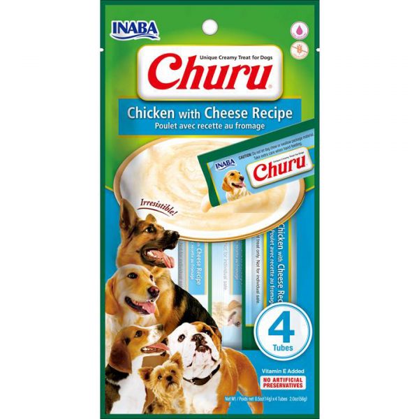 INABA CHURU PERRO 4 TUBOS 56 GRS - Pollo con Queso