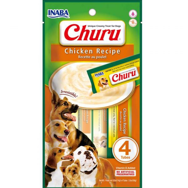INABA CHURU PERRO 4 TUBOS 56 GRS - Pollo