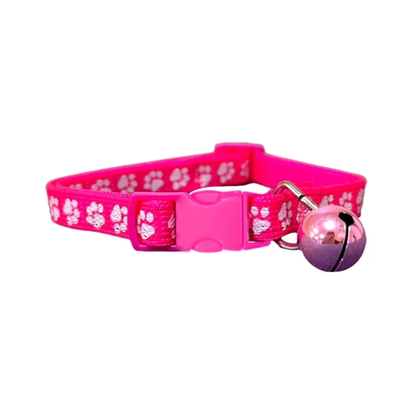 Collar Para Gato Reflectante Cascabel - Fucsia