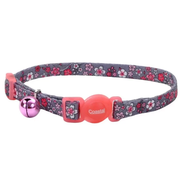 Coastal fashion collar cat gris flores