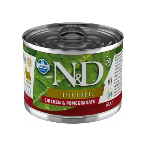 N&D CANINO PRIME POLLO & GRANADA MINI ADULTO 140 GR