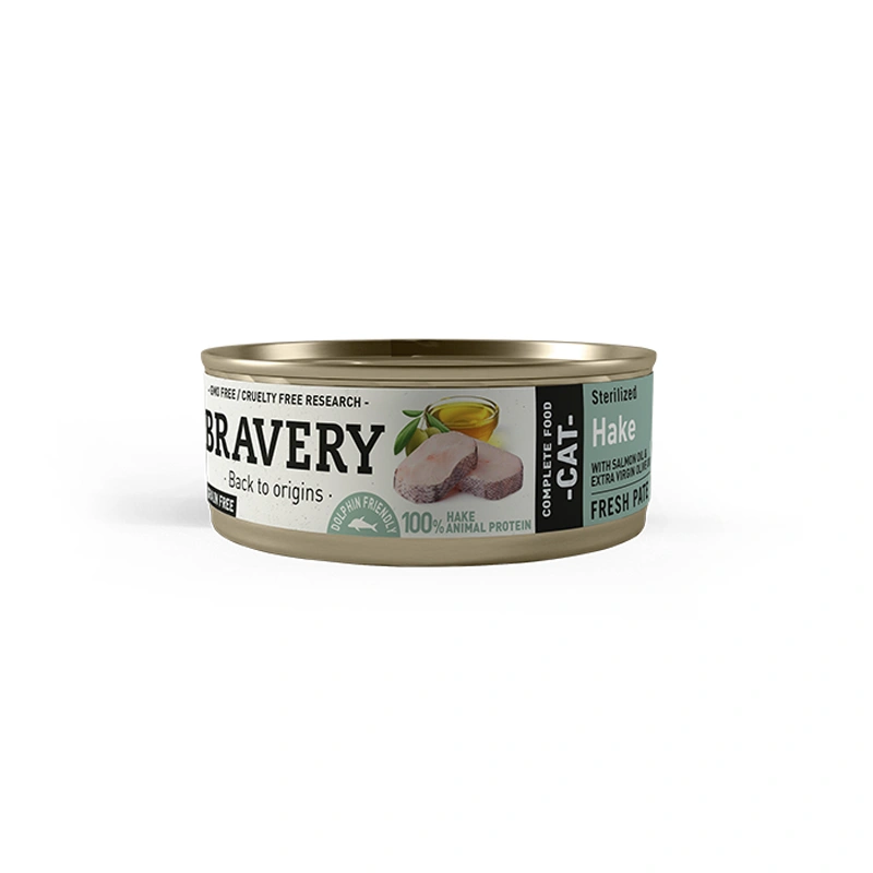 Bravery Lata Gato Esterilizado Hake 70 GR