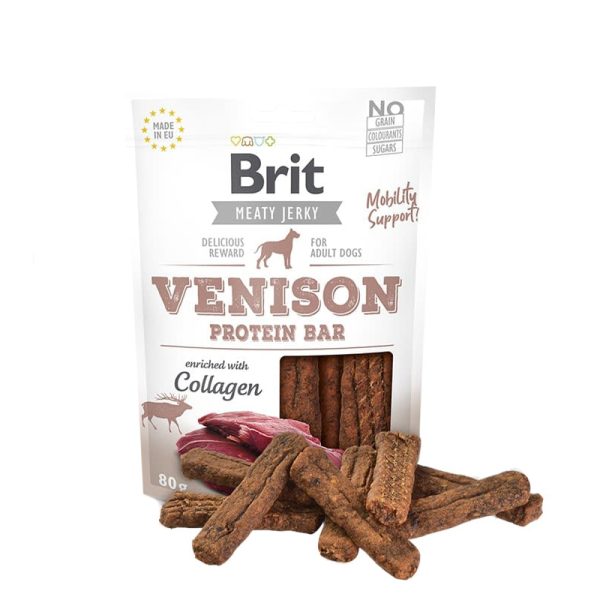BRIT MEATY JERKY VENISON PROTEIN BAR 80 GR