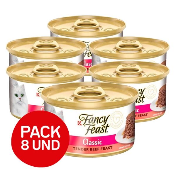 Pack PROPLAN fancy feast mousse carne 85 gr 8 unidades