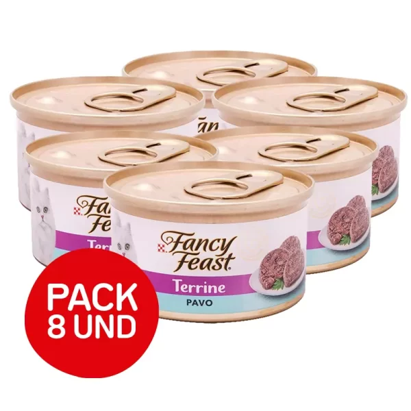 Pack Proplan fancy feast terrine pavo 85gr 8und