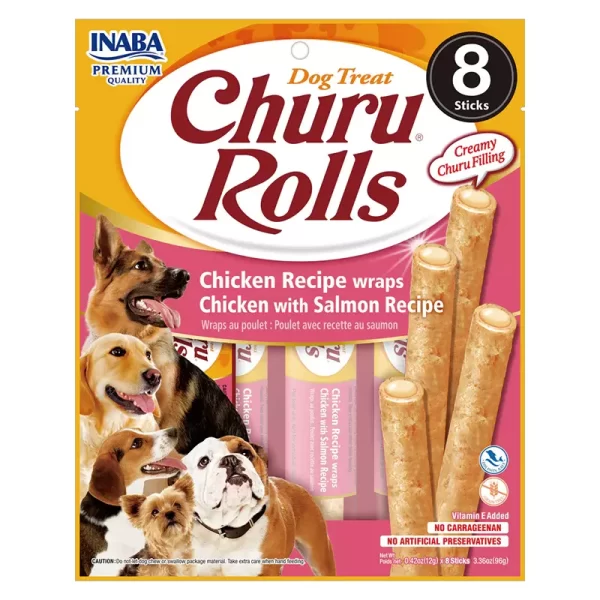 Churu dog Rolls chicken wraps chicken with salmon