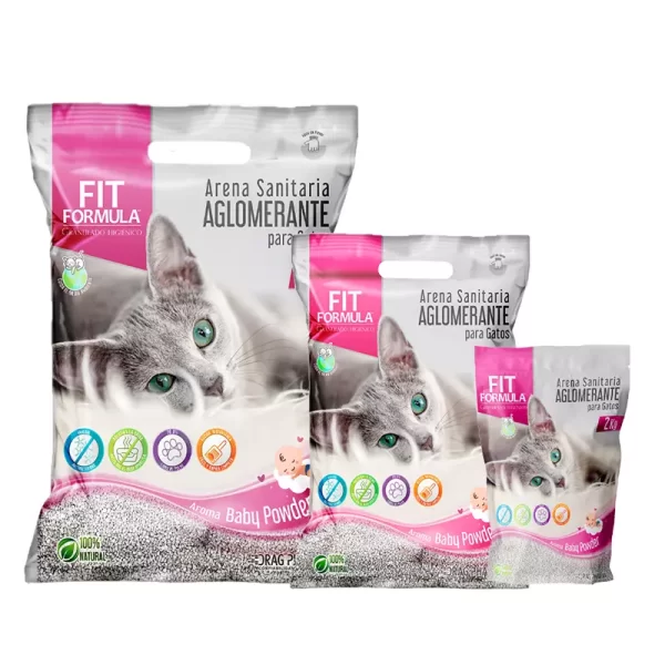 Fit Fórmula - Arena para gato aglutinante Baby Powder