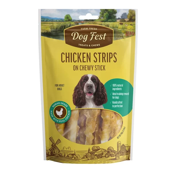 Dog Fest Tiras de Pollo en Barra 90 Gr snack perro