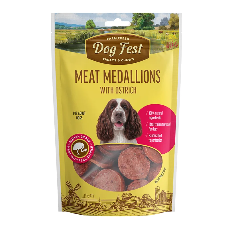 Dog Fest Snack medallones de avestruz 90 grs