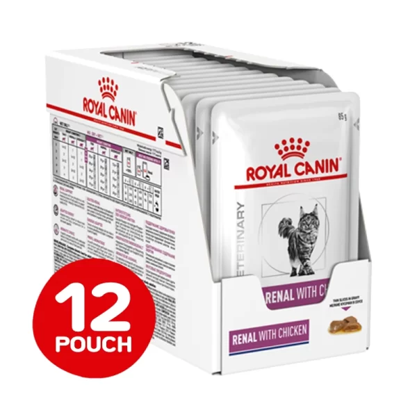 Pack 12 Unidades Royal Canin Pouch Renal Felino Pollo 85 Gr