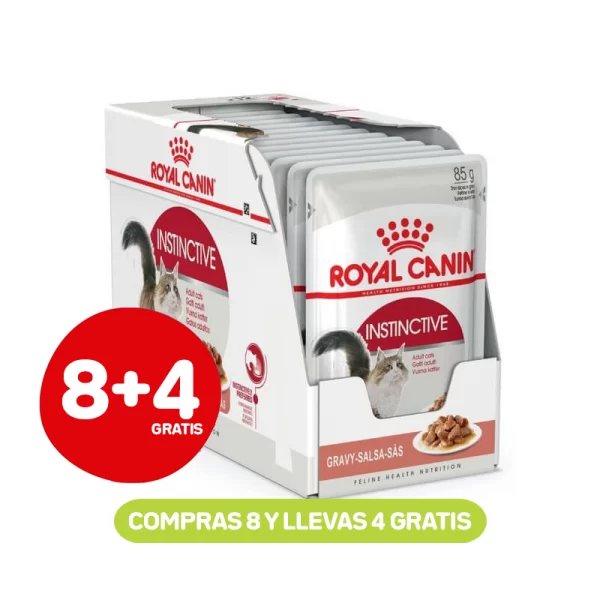Pack 8+4 Royal Canin Pouch Felino Adulto Instinctive 85 Gr