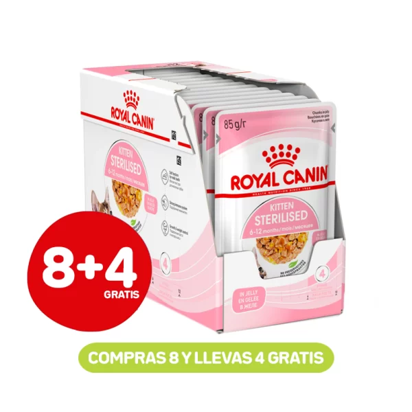 Pack 8+4 Royal Canin Pouch Kitten Sterilised 85 Gr
