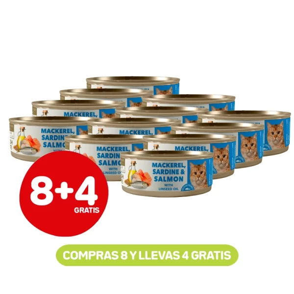 Pack 8+4 Latas Amity Gato Adulto Mackerel 80 GR