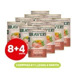 Pack 8+4 Latas Bravery chicken and vegetables dog 290 gr