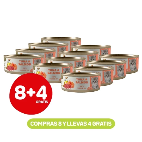 Pack 8+4 Latas Amity Kitten Tuna And Salmon 80 GR