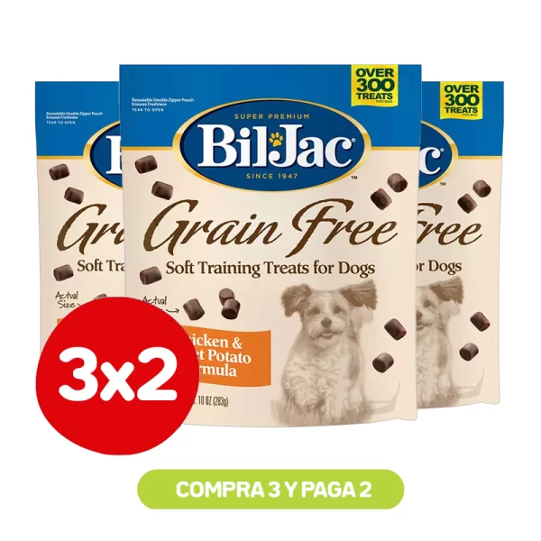 3x2 Snack Bil Jac Grain Free Pollo y Camote 283grs