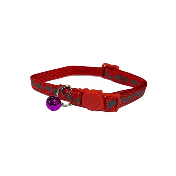 Collar Para Gato Reflectante Cascabel - Rojo