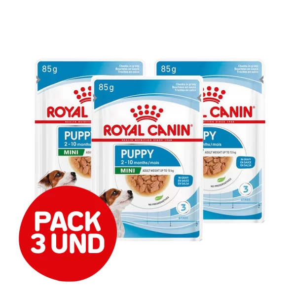 Pack 3 Unidades Royal Canin Mini Puppy Dog Pouch 85 Gr