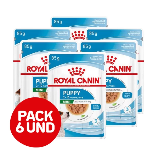 Pack 6 Unidades Royal Canin Mini Puppy Dog Pouch 85 Gr