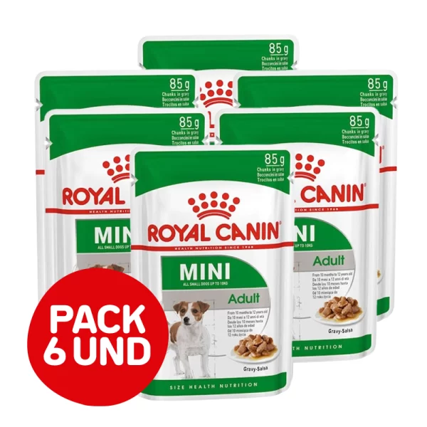 Pack Royal Canin mini adulto Pouch perro 85 gr 6 Unidades