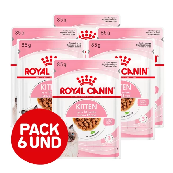 Pack de 6 Unidades Royal Canin Pouch Felino Kitten 85 Gr