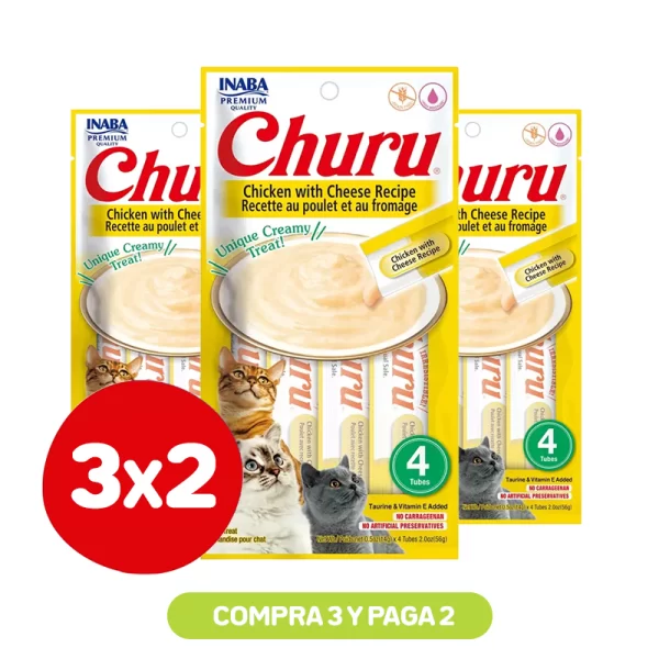 Pack 3x2 Churu Pollo con Queso 56Gr
