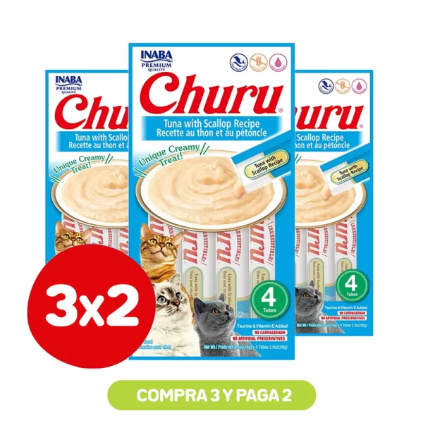 Pack 3x2 Churu Atún y Ostiones 56Gr