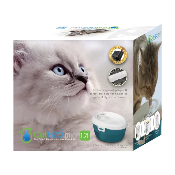 CatH2O Fuente de Agua Gato Mini 1.2 L Azul