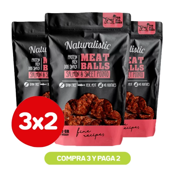 Pack 3x2 Naturalistic Meat Balls Salmon & Sweet Potato 100 Gr