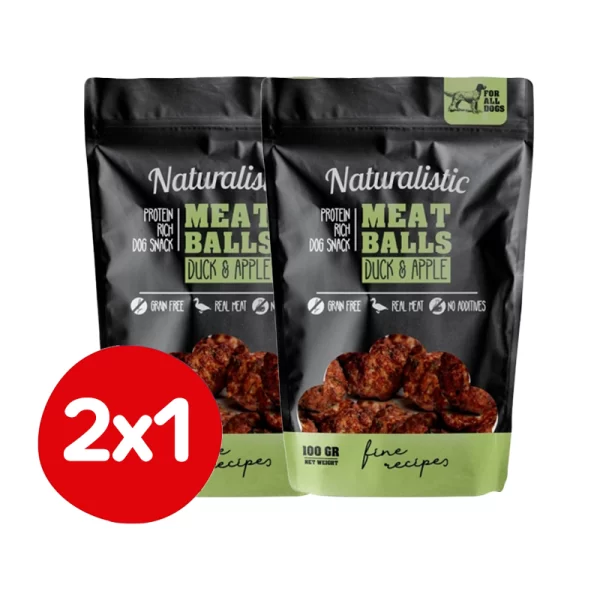 Pack 2x1 Naturalistic Meat Balls Duck & Apple 100 Gr