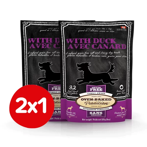 Pack 2x1 OVEN-BAKED Snack Para Perros Pato 227 Grs