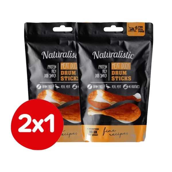 Pack 2x1 Naturalistic Drum Sticks Duck 90 Gr