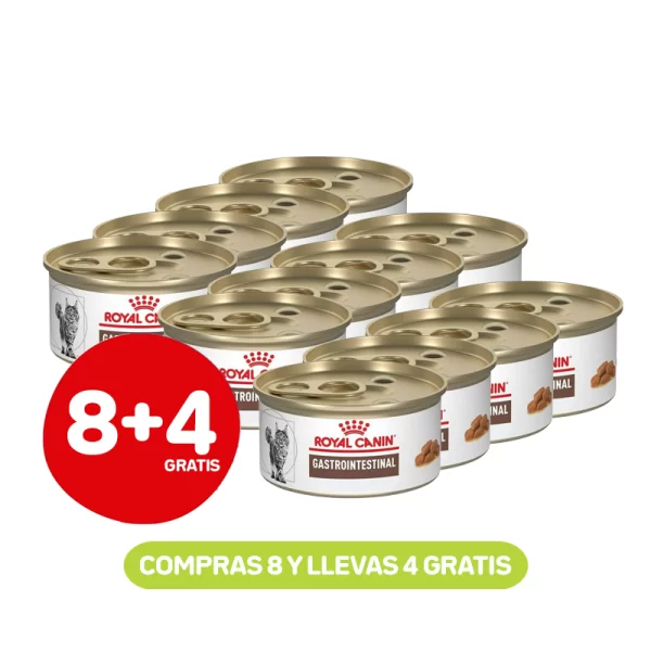 Pack 8+4 Royal Canin Gastro Gato Lata 145 GR