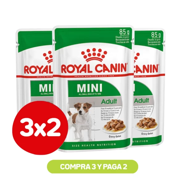 Pack 3x2 Royal Canin Mini Adulto Dog Pouch 85 gr