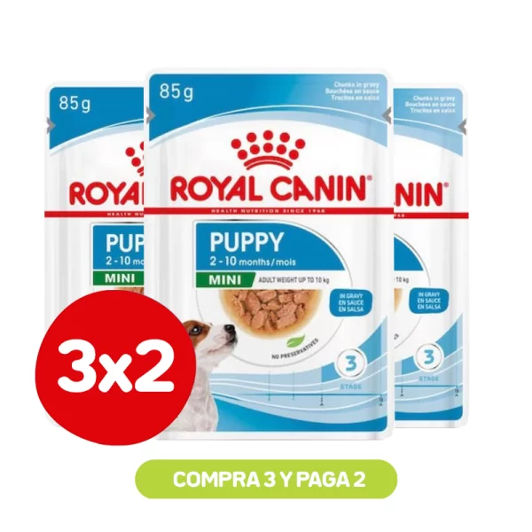 Pack 3x2 Royal Canin Mini Puppy Dog Pouch 85 gr