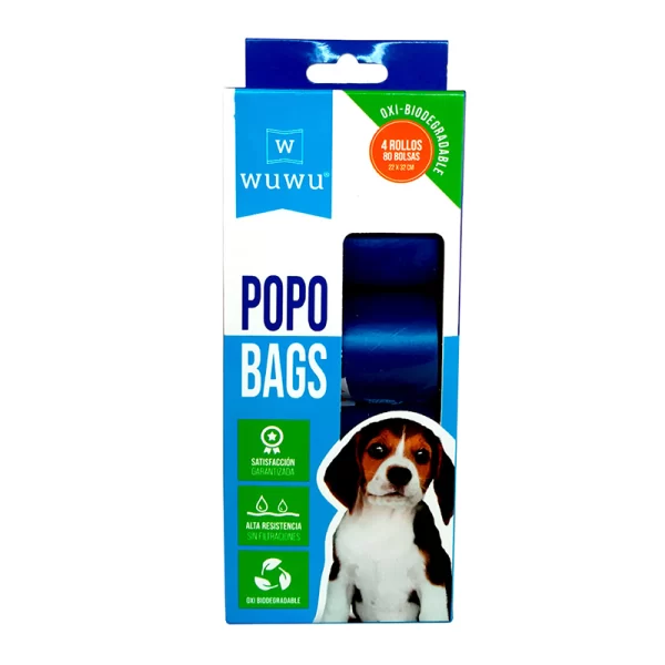 Wuwu Popobags x4 Rollos Oxibiodegradables 80 Unidades