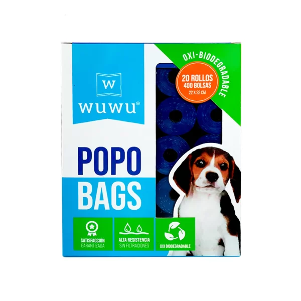 Wuwu Popobags x20 Rollos Oxibiodegradables 400 Unidades