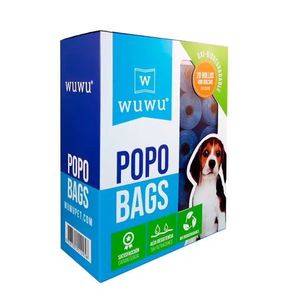 Wuwu Popobags x20 Rollos Oxibiodegradables 400 Unidades