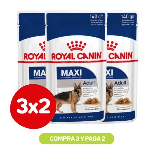Pack 3x2 Royal Canin Maxi Perro Adulto Pouch 140 Gr